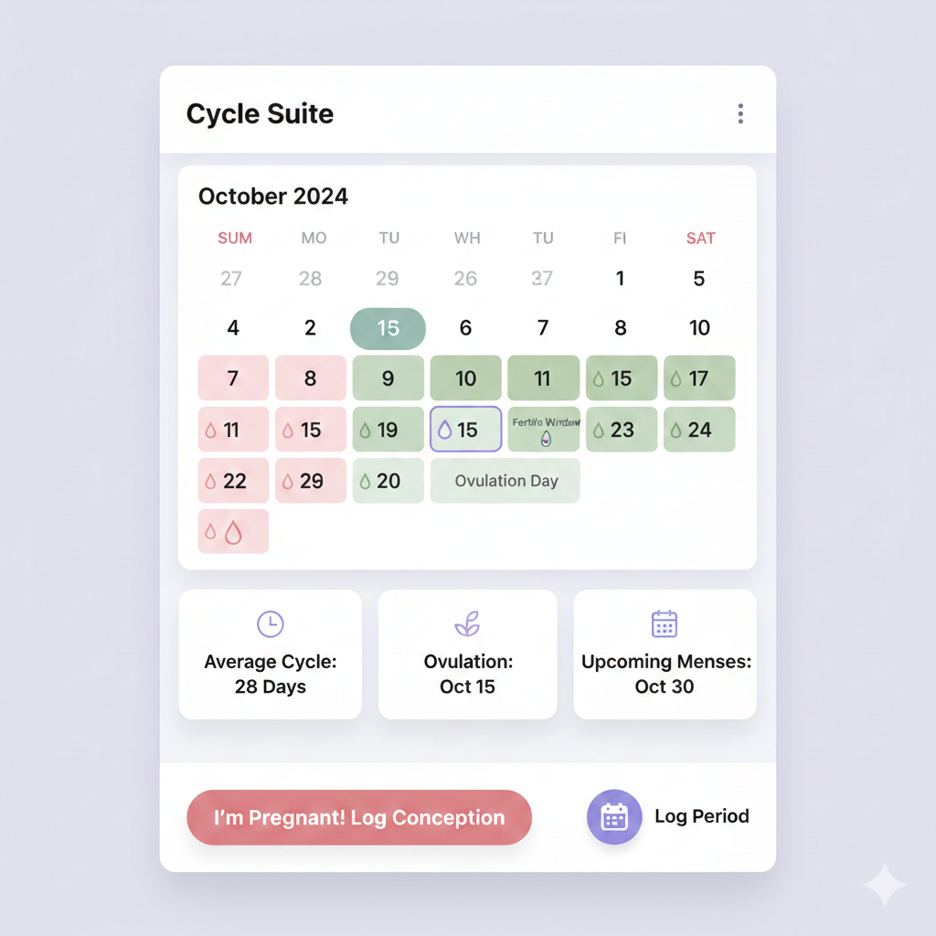 UzaziSmart ikionesha Siku za kupata mimba baada ya hedhi