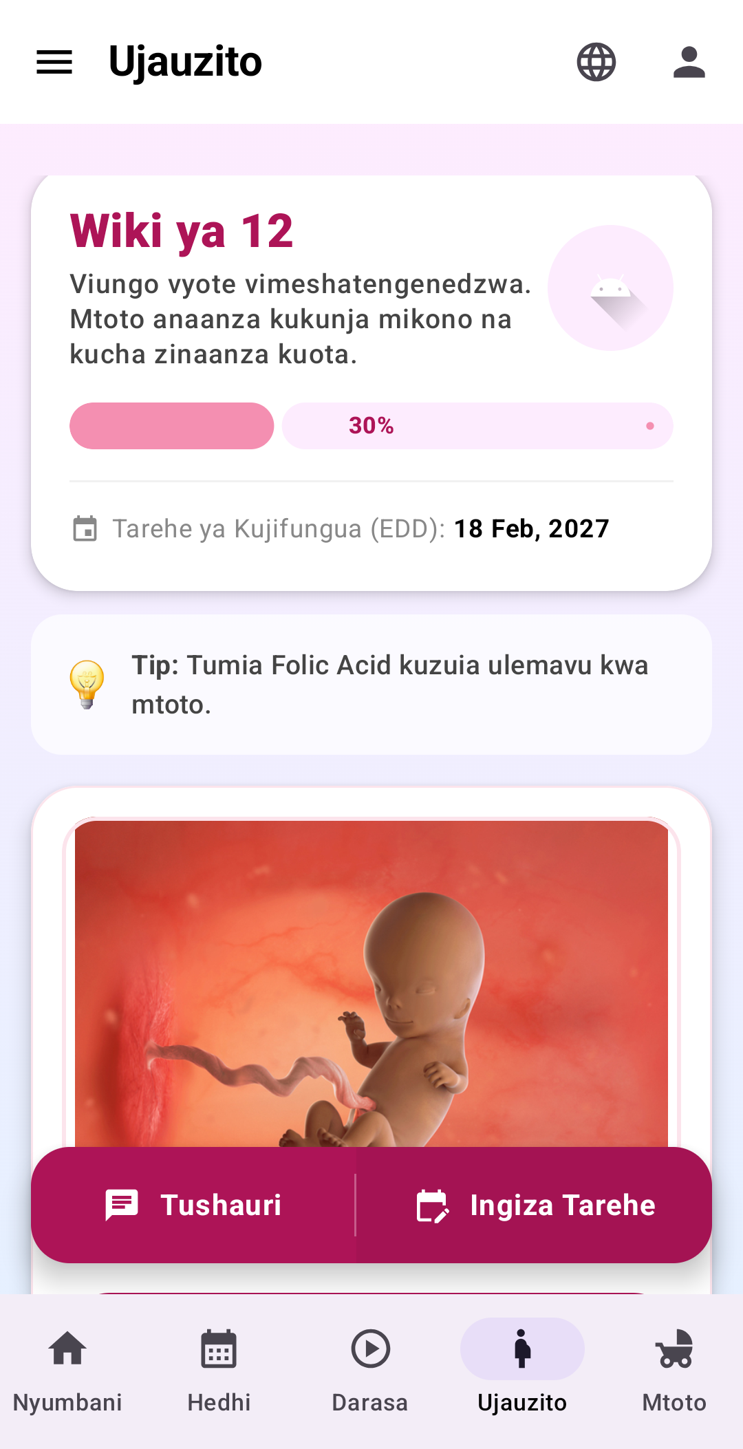 Maendeleo ya mtoto tumboni kwa picha - UzaziSmart
