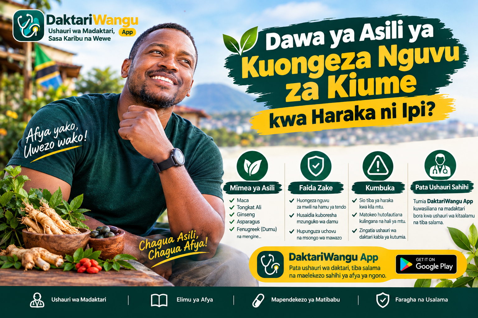 Dawa ya Asili ya Kuongeza Nguvu za Kiume kwa Haraka ni Ipi?