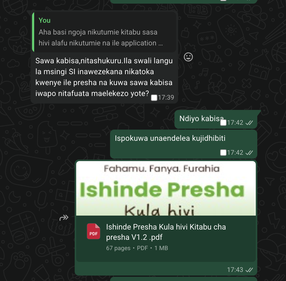 Ukilipia tunakutumia hapo hapo