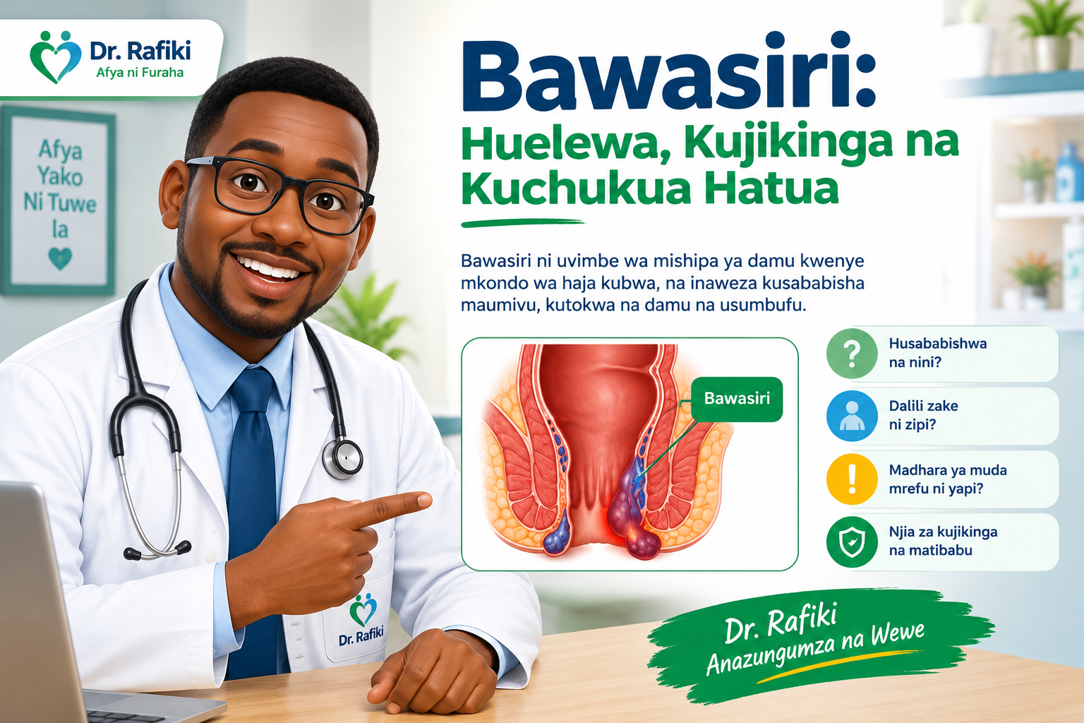 Daktari wa AfyaPlan akifafanua kuhusu bawasiri